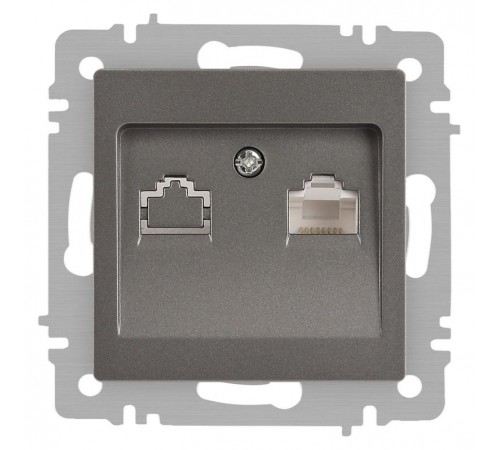 Розетка Intro Accent 6-303-09 информационная RJ45, IP20, СУ, титан  Б0063642  Intro