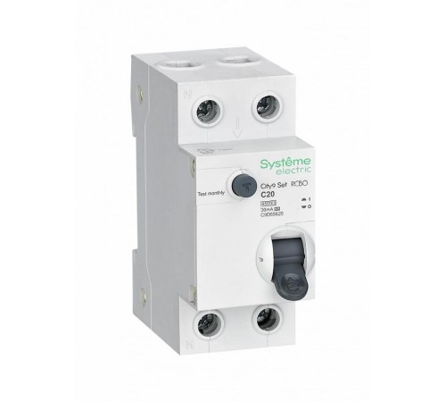Выключатель автоматический дифференциального тока 1P+N 20А 30мА С Тип-A 4.5kA City9  C9D55620  SE