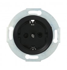 Розетка с з/к, со шторками (черный) Vintage  883208-1  Ecoplast