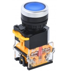 Кнопка D8-11 d=22мм 1з+1р синяя  BBT30-11-3-22-K07  IEK