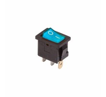 Выключатель клавишный 250V 6А (3с) ON-OFF синий с подсветкой Mini  36-2151  REXANT