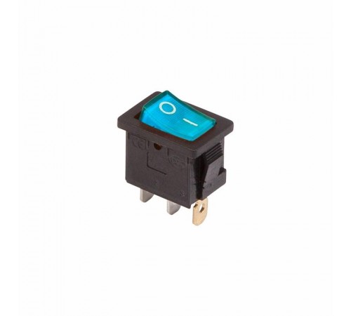 Выключатель клавишный 250V 6А (3с) ON-OFF синий с подсветкой Mini  36-2151  REXANT