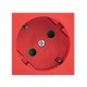 Розетка 45х45 PRO, с заземлением, красная , 45 град  E6MR16-028-70-45  EKF