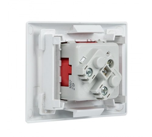 Розетка 45х45 PRO, с заземлением, красная , 45 град  E6MR16-028-70-45  EKF