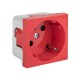 Розетка 45х45 PRO, с заземлением, красная , 45 град  E6MR16-028-70-45  EKF