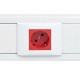 Розетка 45х45 PRO, с заземлением, красная , 45 град  E6MR16-028-70-45  EKF