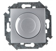 Simon 15 Алюминий Светорегулятор поворотно-нажимной, 500Вт, 230В, винт. зажим  1591311-033  Simon