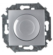 Simon 15 Алюминий Светорегулятор поворотно-нажимной, 500Вт, 230В, винт. зажим  1591311-033  Simon