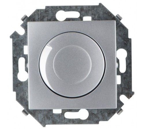 Simon 15 Алюминий Светорегулятор поворотно-нажимной, 500Вт, 230В, винт. зажим  1591311-033  Simon