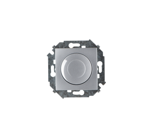 Simon 15 Алюминий Светорегулятор поворотно-нажимной, 500Вт, 230В, винт. зажим  1591311-033  Simon