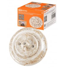 Выключатель скрытой установки фарфоровый поворотный 2-кл. с ручкой (бантик) 10А мраморный "Болонь" T  SQ1820-0112  TDM