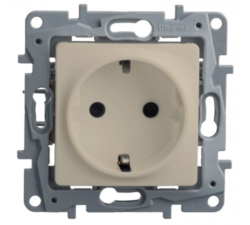 Etika Слоновая кость Розетка с заземлением, винтовые клеммы  672321  Legrand