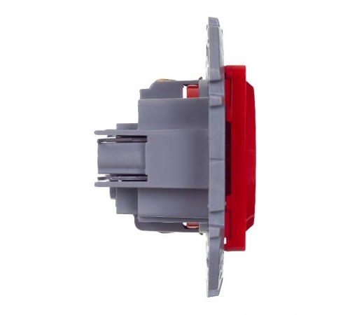 Inspiria Красный Розетка с заземлением, со шторками 16А 250В винтовые зажимы  673734  Legrand