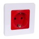 Inspiria Красный Розетка с заземлением, со шторками 16А 250В винтовые зажимы  673734  Legrand