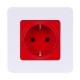 Inspiria Красный Розетка с заземлением, со шторками 16А 250В винтовые зажимы  673734  Legrand
