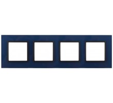 14-5104-29 Рамка на 4 поста, стекло, Эра Elegance, синий+антр  Б0034537  ЭРА