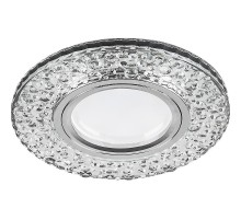 Светильник точечный встраиваемый под лампу, с LED подсветкой CD945 15LED*2835SMD 4000K, MR16 50W G5.3, прозрачный, хром  32993  FERON