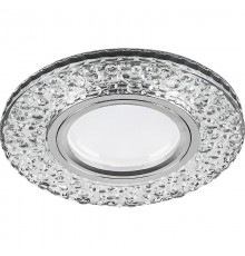 Светильник точечный встраиваемый под лампу, с LED подсветкой CD945 15LED*2835SMD 4000K, MR16 50W G5.3, прозрачный, хром  32993  FERON