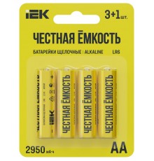 Батарейка щелоч. Alkaline LR6/AA (4шт/блистер) ПРОМО  ABT-LR06-OP-L04A  IEK