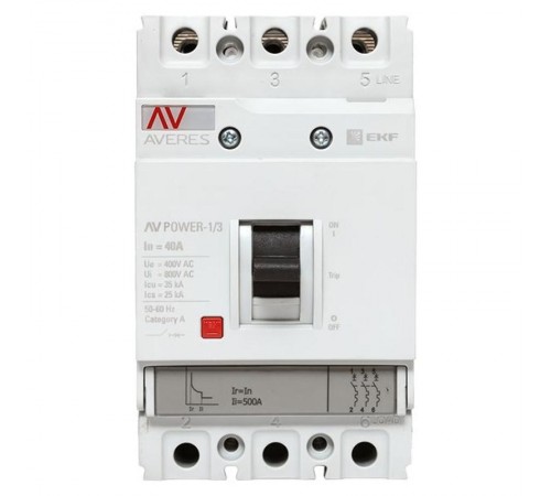 Выключатель автоматический AV POWER-1/3 40А 35kA TR  mccb-13-40-TR-av  EKF