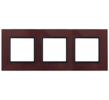 14-5103-25 Рамка на 3 поста, стекло, Эра Elegance, бордо+антр  Б0034515  ЭРА
