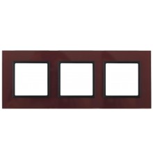 14-5103-25 Рамка на 3 поста, стекло, Эра Elegance, бордо+антр  Б0034515  ЭРА