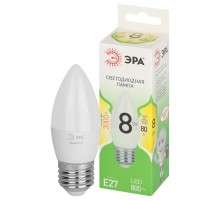 Лампа светодиодная  GREEN LINE LED B35-8W-830-E27 GL E27 8 Вт свеча теплый свет  Б0067088  ЭРА