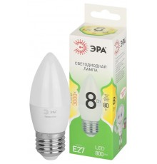 Лампа светодиодная  GREEN LINE LED B35-8W-830-E27 GL E27 8 Вт свеча теплый свет  Б0067088  ЭРА