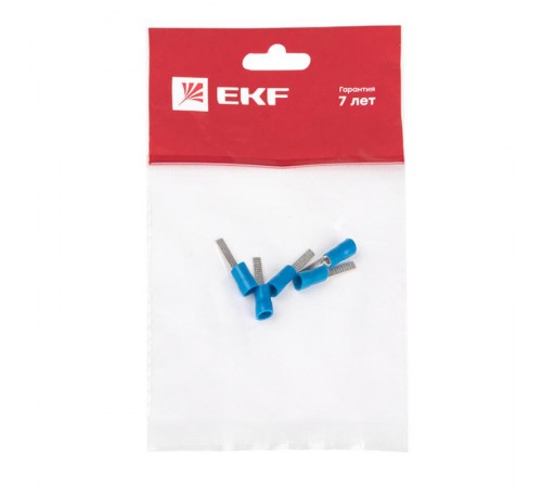 Наконечник штыревой плоский изолированный НШПИ 1.0-2.5 (уп 5шт) EKF PROxima  nshpi-1.0-2.5r  EKF