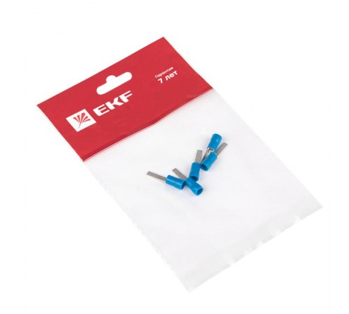 Наконечник штыревой плоский изолированный НШПИ 1.0-2.5 (уп 5шт) EKF PROxima  nshpi-1.0-2.5r  EKF