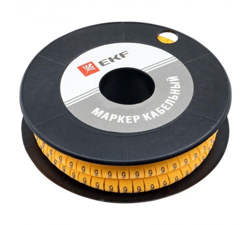 Маркер-кабельный 4,0кв.мм "9" (500шт.) (ЕС-2) EKF PROxima  plc-KM-4-9  EKF