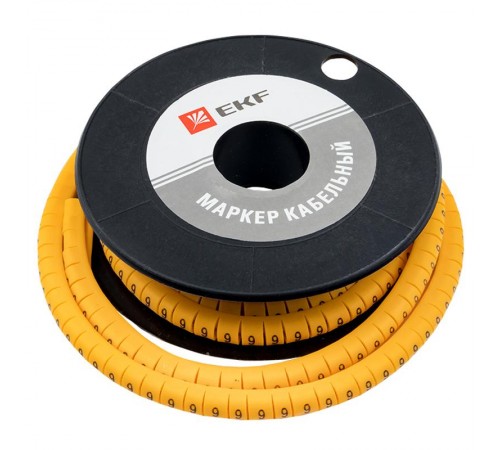 Маркер-кабельный 4,0кв.мм "9" (500шт.) (ЕС-2) EKF PROxima  plc-KM-4-9  EKF