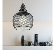 Светильник подвесной PL8 BK металл, E27, max 60W, d170 мм, черный  Б0037455  ЭРА