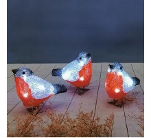 Акриловая светодиодная фигура Семья снегирей 16х9х13 см, 40 LED, IP20, 3хАА  513-346  NEON-NIGHT