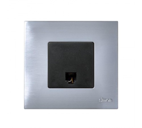 Simon 27 Розетка телефонная RJ-12, 6 контактов, широкий модуль, S27, графит  27481-38  Simon