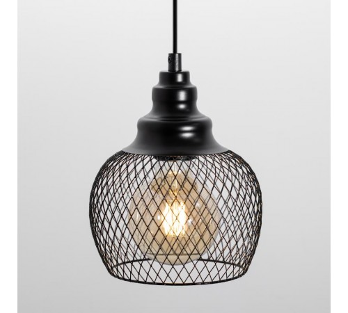 Светильник подвесной PL8 BK металл, E27, max 60W, d170 мм, черный  Б0037455  ЭРА