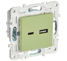 SKANDY Розетка USB A+C 3,1А SK-R14M мятный  SK-U22-D31-K06  IEK