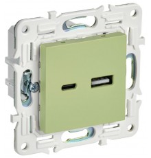 SKANDY Розетка USB A+C 3,1А SK-R14M мятный  SK-U22-D31-K06  IEK