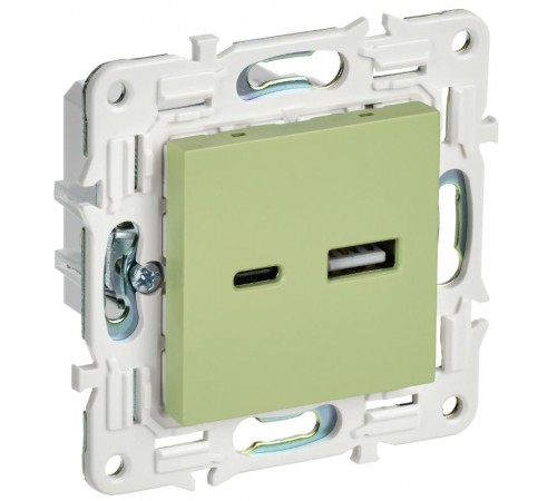 SKANDY Розетка USB A+C 3,1А SK-R14M мятный  SK-U22-D31-K06  IEK