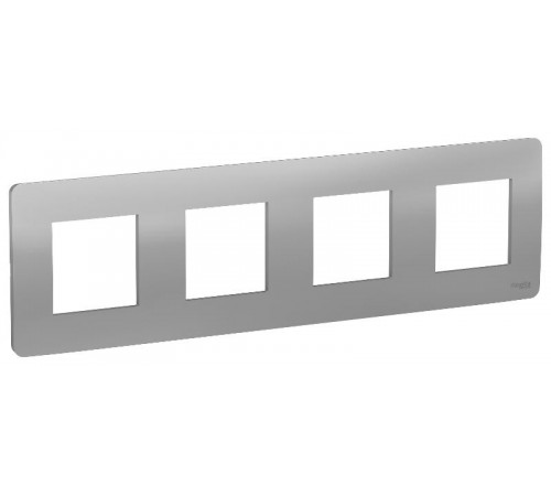 Unica Studio Алюминий Рамка 4-ая  NU200830  Schneider Electric