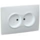 КВАРТА Белый Розетка 2-местная без заземления со шторками 10А РСш12-2-КБ  ERK20-K01-10-DM  GENERICA