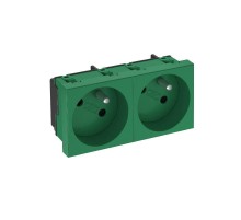 Розетка двойная 33° франц. стандарт, 250 В, 16A (зеленый) (STD-F3 MZGN2)  6120246  OBO Bettermann