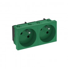 Розетка двойная 33° франц. стандарт, 250 В, 16A (зеленый) (STD-F3 MZGN2)  6120246  OBO Bettermann