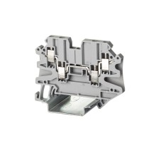 Клемма проходная, винтовой зажим, 4 точки подключения, 2.5 кв.мм, серая  TUR-2.5-QUATTRO  DKC