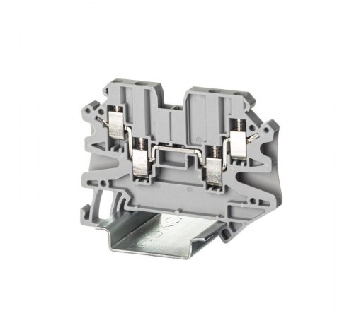 Клемма проходная, винтовой зажим, 4 точки подключения, 2.5 кв.мм, серая  TUR-2.5-QUATTRO  DKC