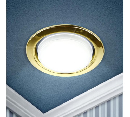 Светильник встраиваемый точечный под лампу GX53 KL35 GD /1 (к) 220V,13W золото  Б0049008  ЭРА