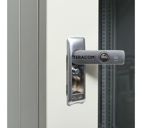 Шкаф настенный 19" TERACOM PRO 15U 600х600 мм дверь стеклянная с замком-ручкой серыйTRP-WLL-1566-40GEKF
