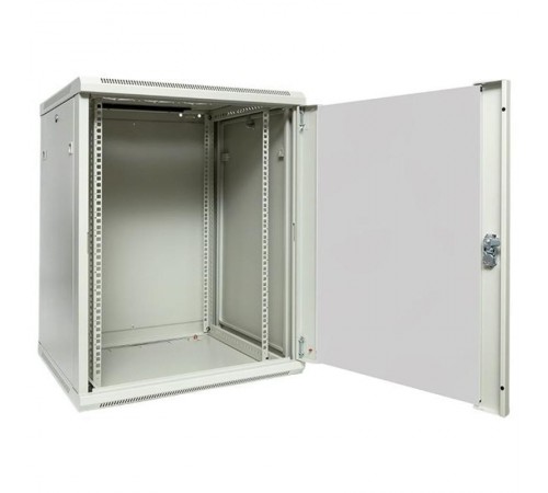 Шкаф настенный 19" TERACOM PRO 15U 600х600 мм дверь стеклянная с замком-ручкой серыйTRP-WLL-1566-40GEKF