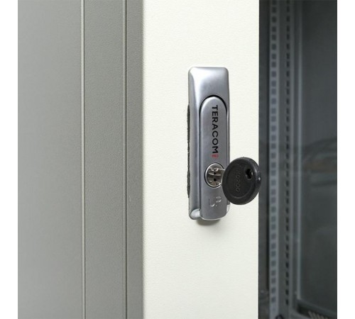 Шкаф настенный 19" TERACOM PRO 15U 600х600 мм дверь стеклянная с замком-ручкой серыйTRP-WLL-1566-40GEKF