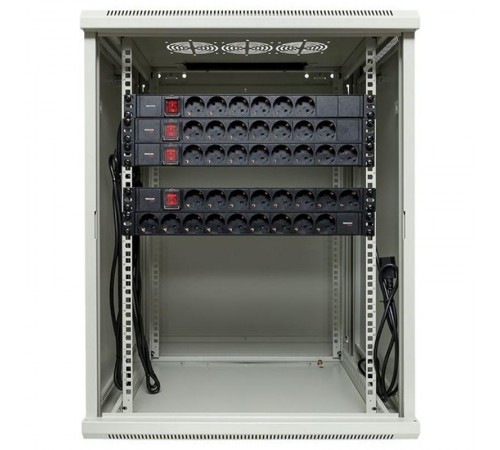 Шкаф настенный 19" TERACOM PRO 15U 600х600 мм дверь стеклянная с замком-ручкой серыйTRP-WLL-1566-40GEKF